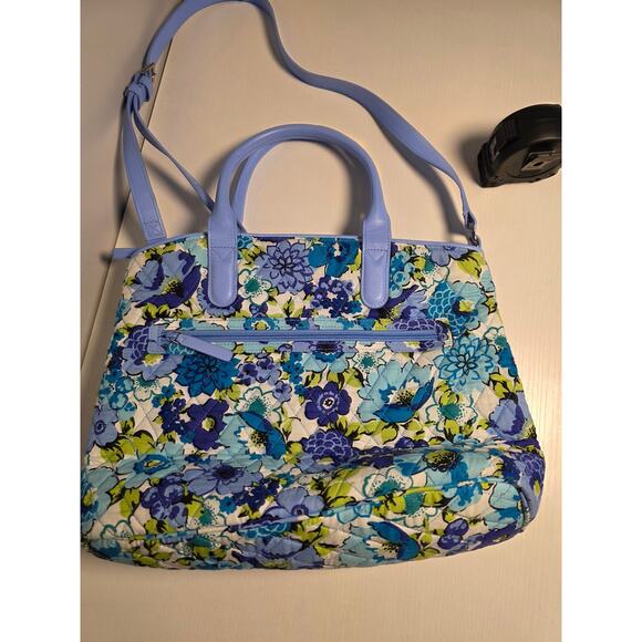 Vera Bradley Large Blueberry Blooms Trimmed Bag Purse Casual Cottage Preppy Cute - Picture 7 of 8